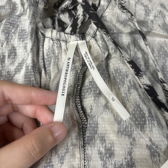 Anthropologie Strappy Midi Dress Women's XL Black White Animal Print Oversized - Picture 10 of 16